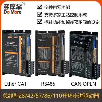 EtherCAT RS485 CANOpen总线驱动器 适用28 42 57 86开环步进电机
