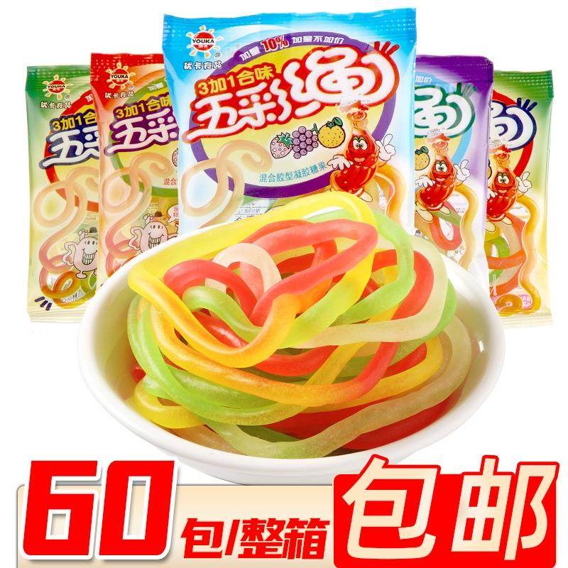 五彩绳软糖qq橡皮糖软糖糖果跳绳糖8090后怀旧零食 30袋/中包,零食/坚果/特产,功能糖果/压片糖果,淘宝优惠券,粉丝福利购,淘宝优惠卷