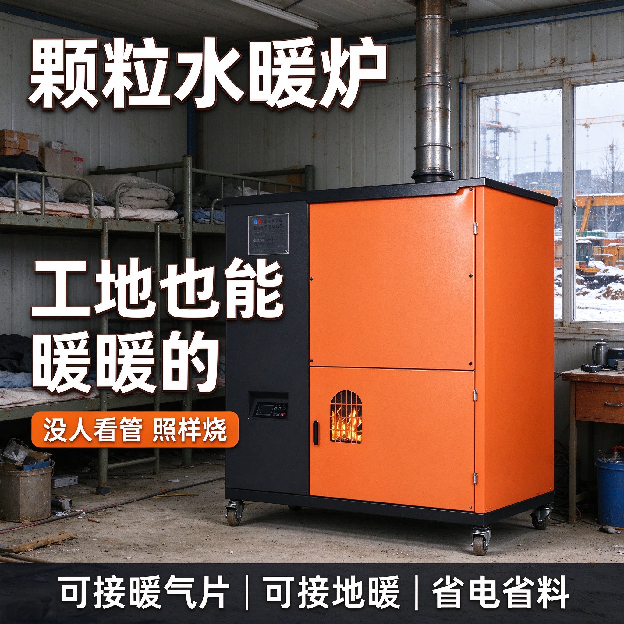 生物质颗粒全自动水循环取暖炉