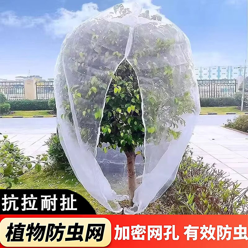 果树防虫网防鸟罩袋带拉链蓝莓杨梅莲雾阳台果番茄防果蝇防蚊透光