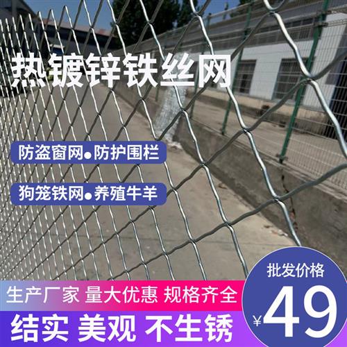 镀锌铁丝网菱形防盗窗网钢丝网片狗笼网隔离养殖网宠物防护围栏网