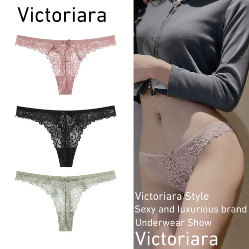 Victoriara Ropt薄款蕾丝丁字裤女内裤纯欲性感火辣勾人女士T字裤