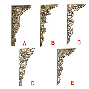 实木角花藏式 东阳木雕未油漆半成品浮雕角花贴花木雕 饰 镂空装