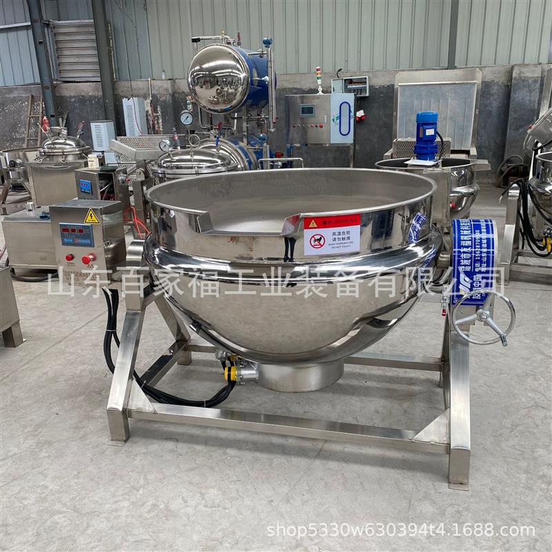 五香鸭掌卤煮锅商用粽子活珠子煮制机器电加热早餐粥搅拌夹层锅