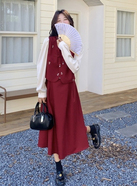 首发秋装新款时尚红色刺绣连衣裙2C098-9052P140K218