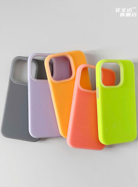 ins糯叽叽韩系适用苹果17手机壳新款液态硅胶16promax耐脏高级感iPhone14plus橡皮擦手感13/15promax糖果色女