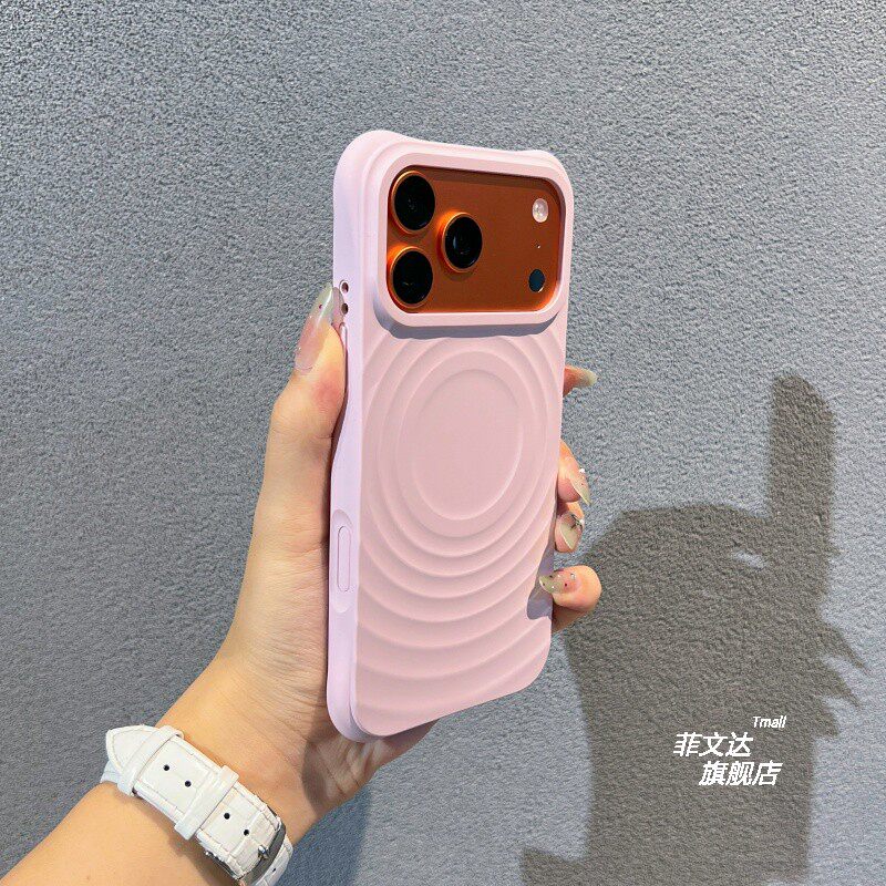 ins高级感波漾纯色防指纹适用苹果17promax手机壳新款16液态硅胶iPhone15promax软外壳带挂绳孔14pm耐脏情侣