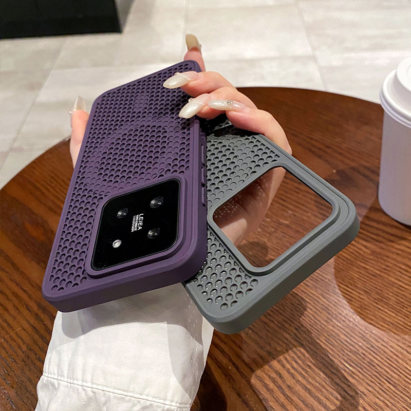 创意蜂窝散热适用小米17手机壳新款15pro磁吸大孔游戏手感小米14pro全包防摔13硬k80外壳k70至尊版k60ultra男