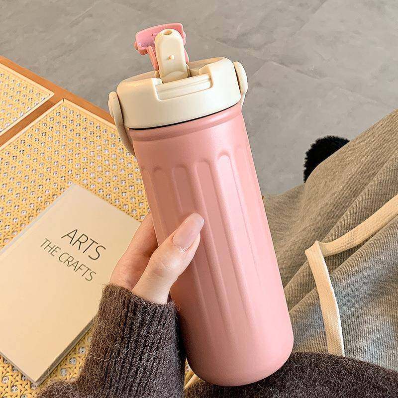 简约保温杯女生高颜值水杯带吸管学生小巧便携304不锈钢杯子,餐饮具,保冷/保温杯,淘宝优惠券,粉丝福利购,淘宝优惠卷