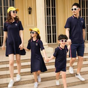 情侣翻领POLO衫 2025夏季 时尚 新款 亲子母女连衣裙 亲子装