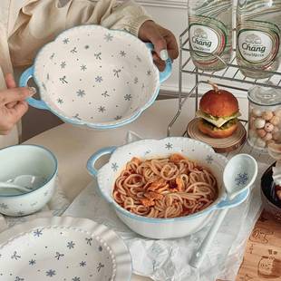 初雪双耳汤碗大号家用2026新款陶瓷泡面碗大容量大碗汤盆螺蛳粉碗