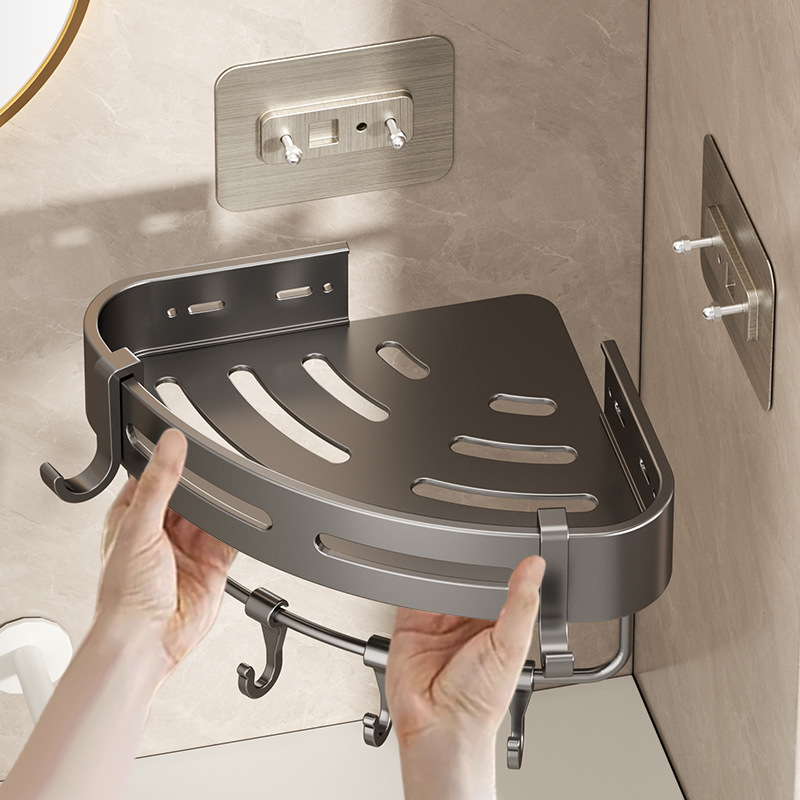 Bathroom shelf wall hanging toilet shower room storage rac