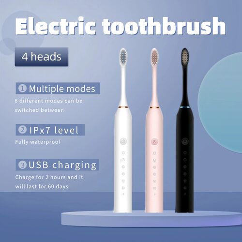 Electric Ultrasonic Toothbrush Six Speed Mode Home Soft Hair