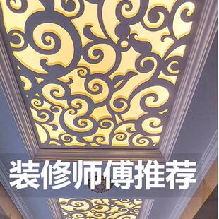 PVC镂空雕花板 花格吊顶木塑板客厅密度板隔断玄关背景墙屏风 欧式