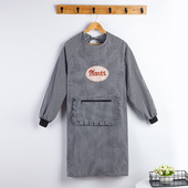 男女翻领围裙防污厨房做饭长袖 新款 围裙时尚 耐磨棉罩衣家用围腰