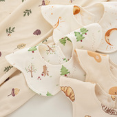 男女宝宝纯棉口水巾新生婴儿四季 款 360花瓣形吸水围嘴非防水围脖