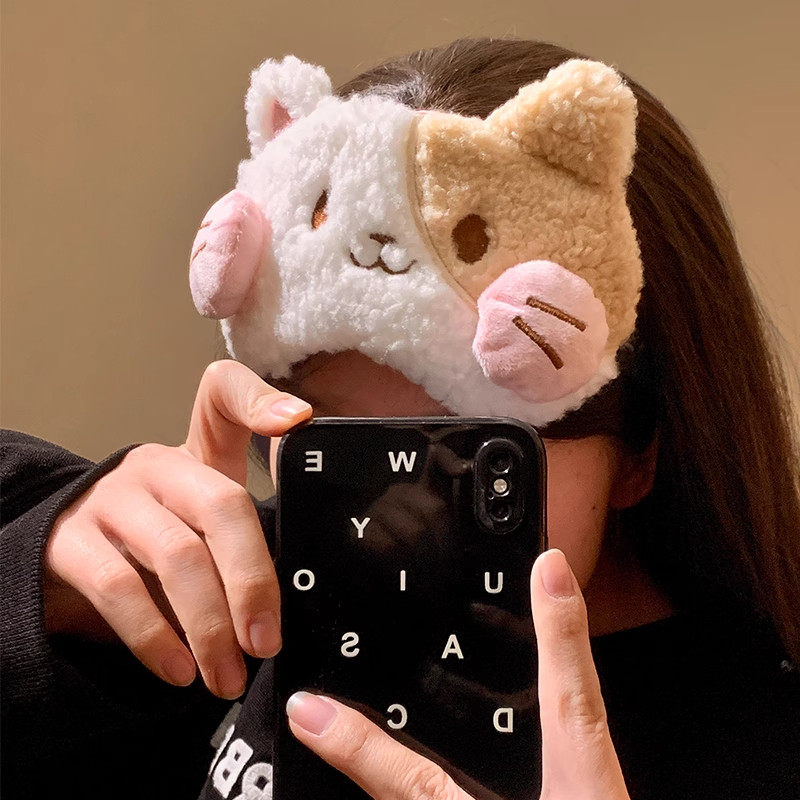 猫咪毛绒眼罩女睡眠遮光透气可爱卡通学生午休睡觉不勒缓解眼疲劳,居家日用,眼罩,淘宝优惠券,粉丝福利购,淘宝优惠卷