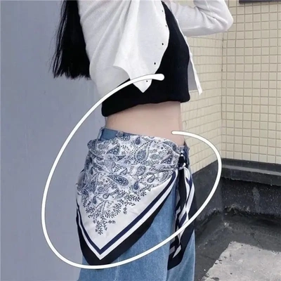 腰间配饰丝巾系在腰上三角巾街舞