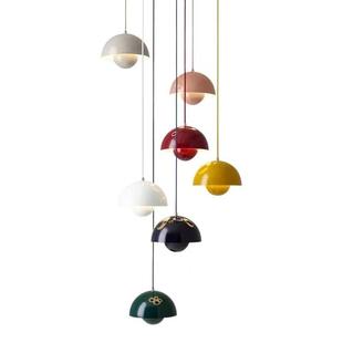 中古风法式奶油风VP1吊灯北欧简约吧台餐厅卧室床头升降花苞吊灯