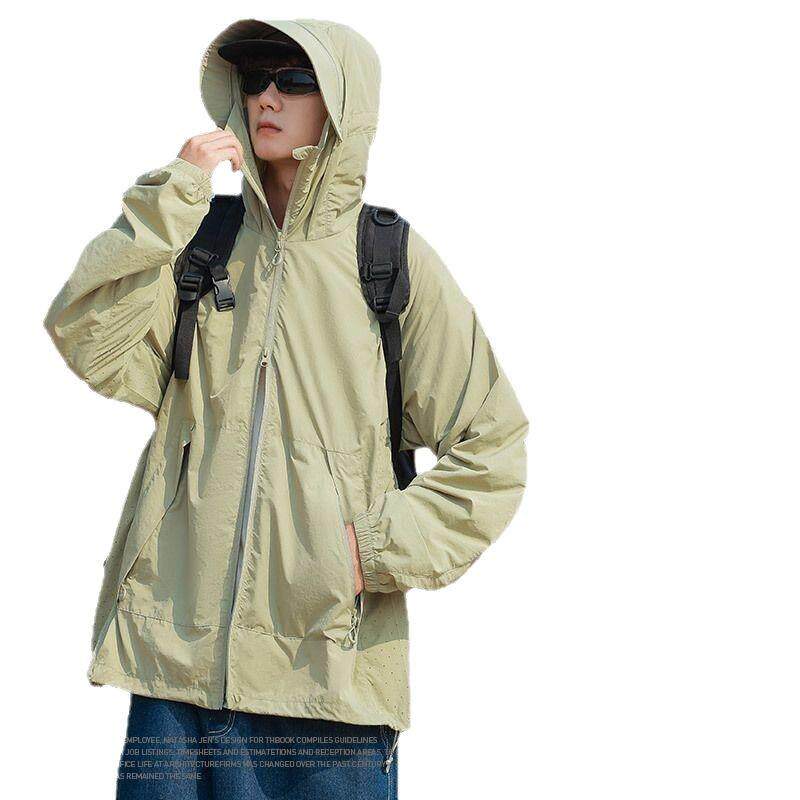 可拆大帽檐户外防紫外线透气防晒衣男皮肤衣女