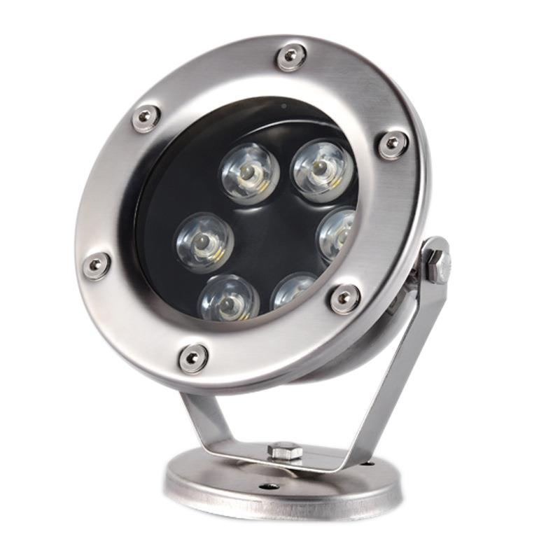 形不锈钢水底灯led防超水水圆下七彩色射灯景光亮灯变色鱼池灯12V