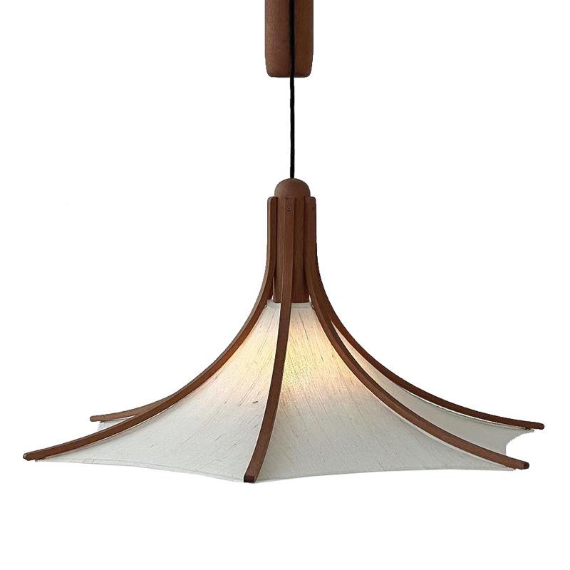 中古升降餐厅实木吊灯复古侘寂142缩c风可调节伸质餐桌木布艺灯as