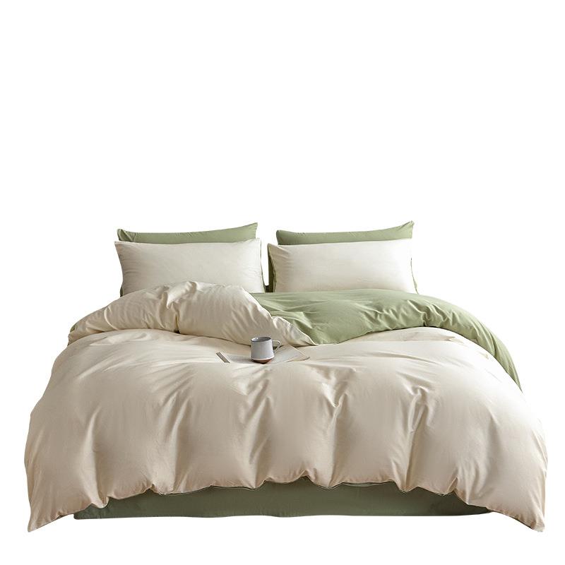 春季纯棉被被套宿单件家罩用双人全棉被简约纯色舍套WL-纯色单买