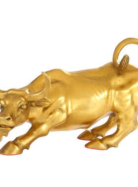黄铜生肖牛铜牛摆件气冲天铜华尔街旺市牛转乾坤客厅办公室摆设