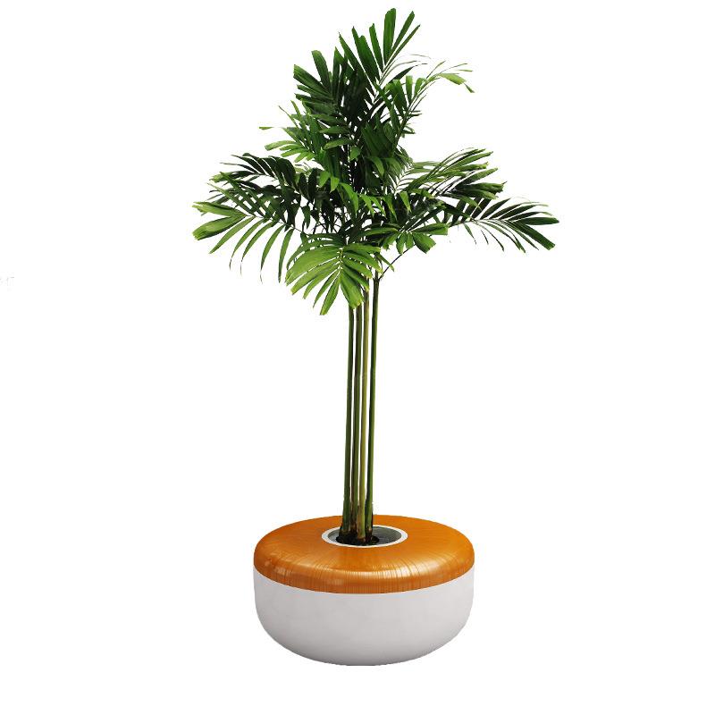 创意圆形玻璃钢休闲座椅种植池组合商场休息坐凳户外商业美陈坐凳