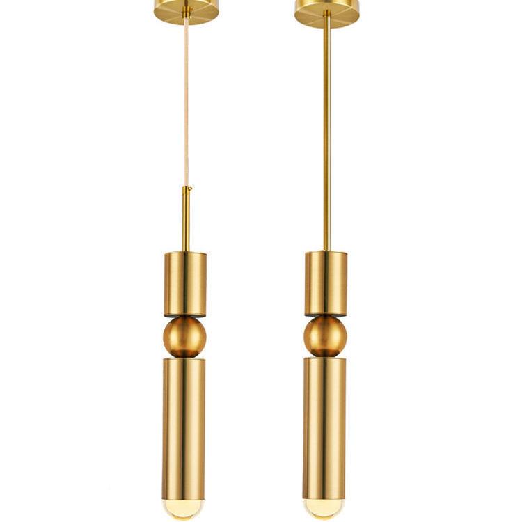 677北小欧吊简约吊loft餐厅吧台橱窗单头个性灯卧室床头黄铜灯