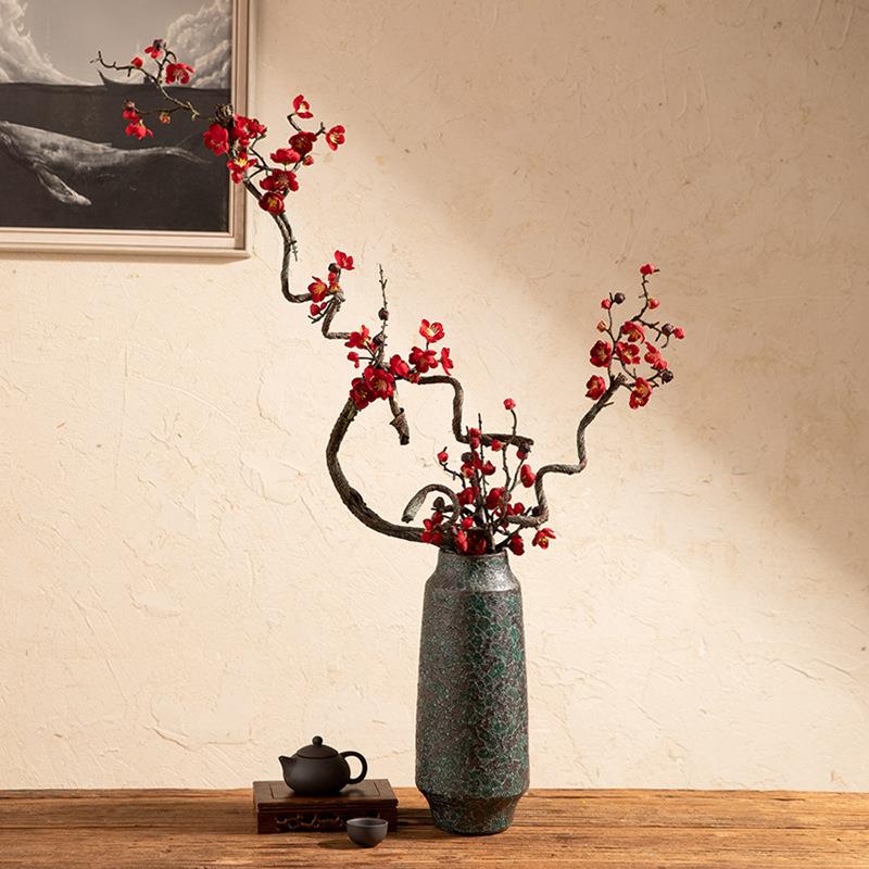 中式泡泡釉复古瓷花瓶装饰玄关客厅电视品柜插TOJ陶花餐桌干瓶花