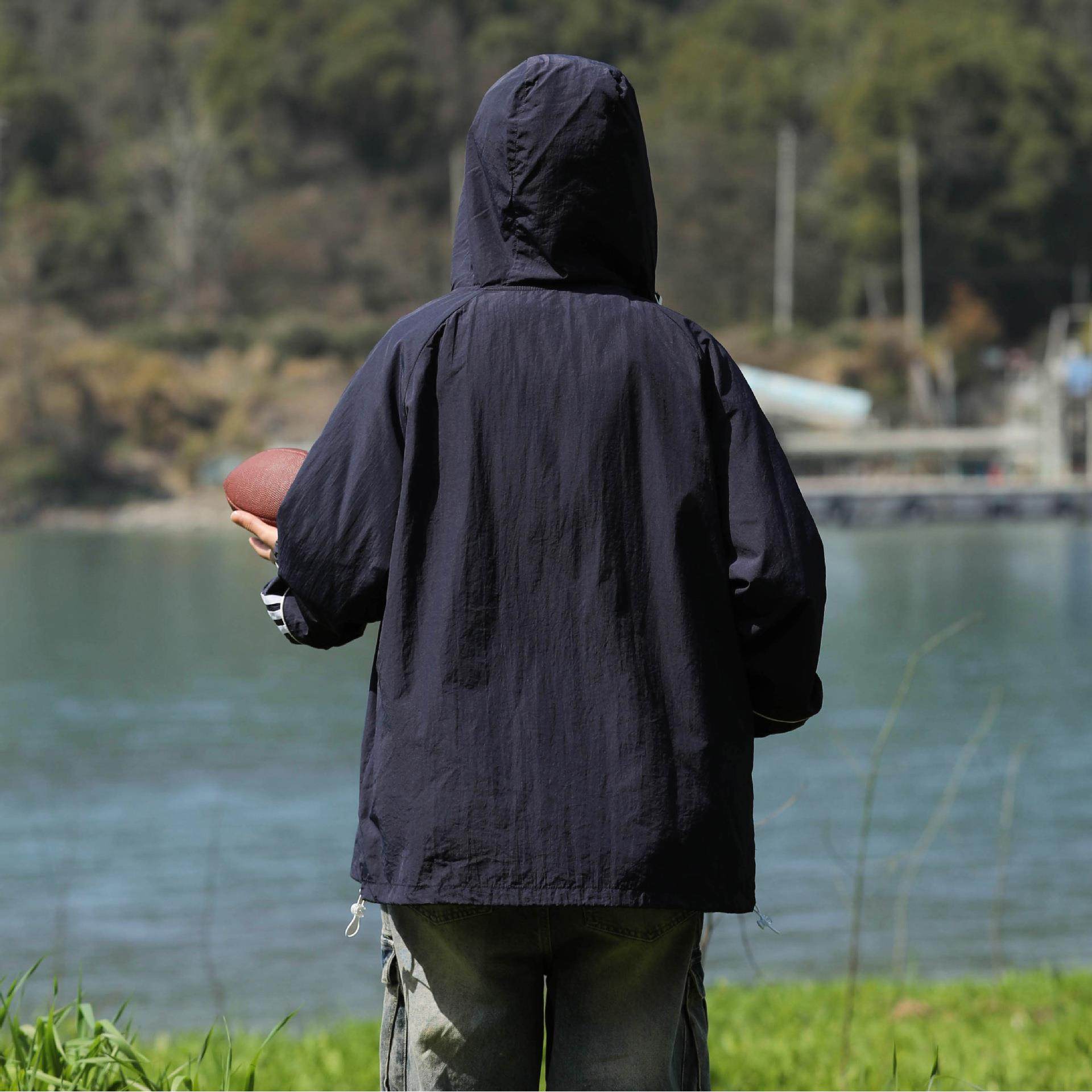 山系夏季户外UPF50+原纱防晒衣男女同款透气宽松连帽轻薄皮肤衣