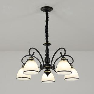 美式复古吊灯简约创意铁艺客厅灯轻奢简欧仿古吊链灯具厂可换灯泡