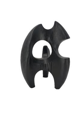 现代简约北欧黑色几何树脂摆件软装饰品样板房玄关博古架书柜摆设