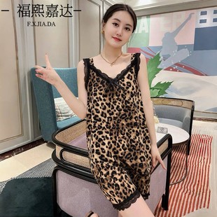新款 v领蕾丝花甜美边无袖 夏季 睡衣女薄款 吊带短裤 外出家居服套装