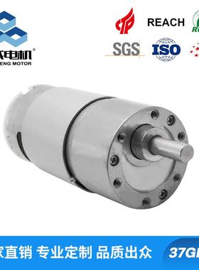 37GB555微型减速电机 低速正反转马达 高扭矩筋膜枪精密齿轮马达
