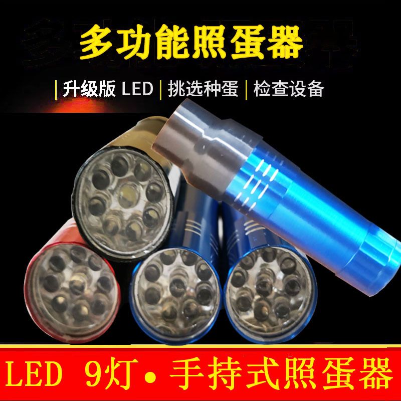跨境货源 迷你检测器 9灯冷光种蛋检验器 孵化用强光照蛋器