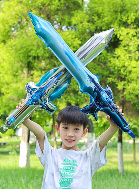 国庆大号宝剑玩具气球生日聚会礼物铝膜手持气球商场活动地推气球