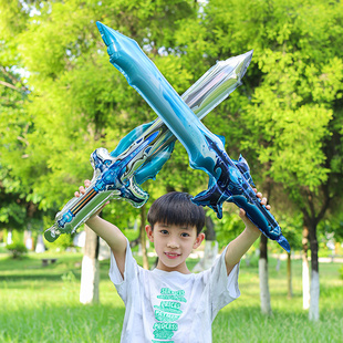 国庆大号宝剑玩具气球生日聚会礼物铝膜手持气球商场活动地推气球