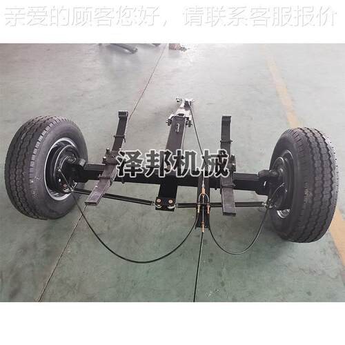 空压机四轮转向拖车前组CKA后带刹 发车电成机前后桥总 移动拖车