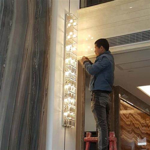 K水晶长壁灯酒店大堂会所大厅大号长壁灯别墅售楼处宴会厅高壁灯