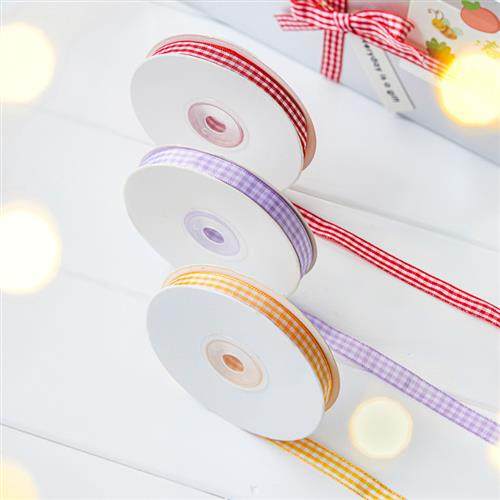 格子丝带烘焙包装盒饼干糖果蛋糕点心装饰配件礼物diy装饰绸缎
