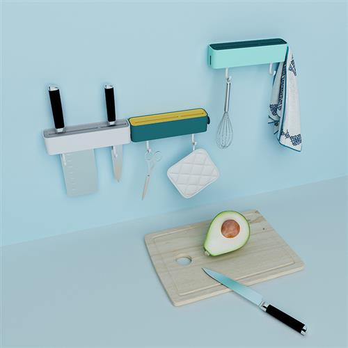 多功能刀架 可拼接 厨房置物架 壁挂式刀具架 免打孔收纳架储物架