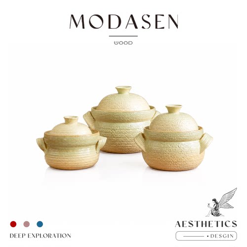 MODASEN双耳陶瓷砂锅明火煲汤