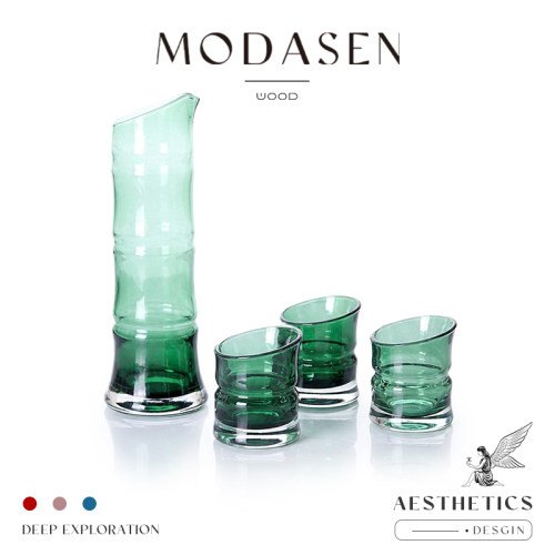 MODASEN日式竹节酒杯套装清酒壶
