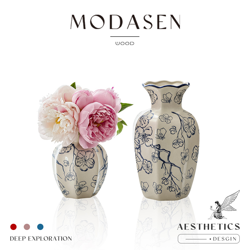 MODASEN新中式青花瓷花瓶装饰品