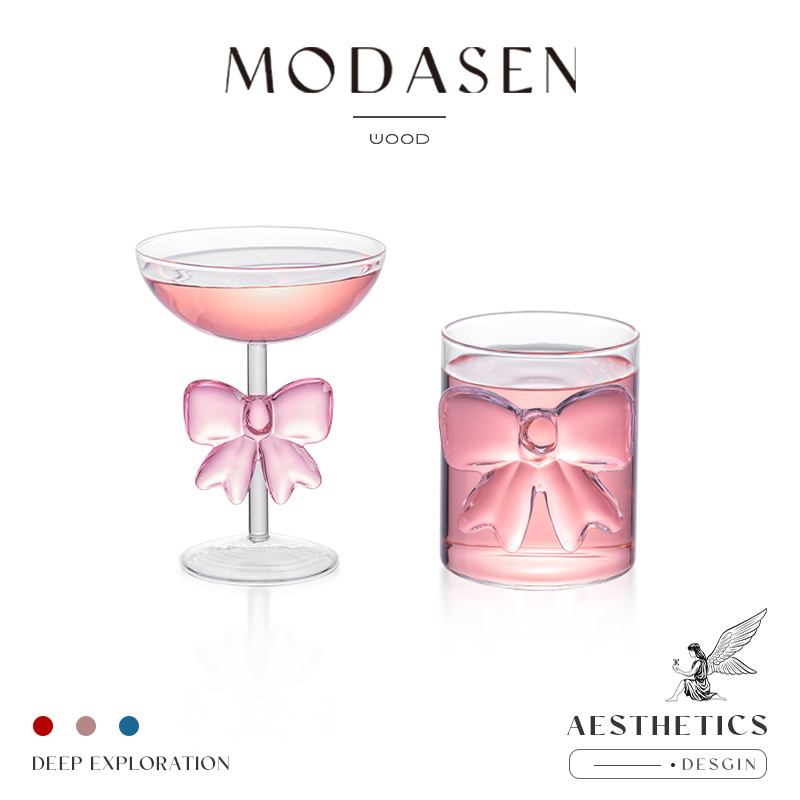 MODASEN蝴蝶玻璃高脚鸡尾酒杯