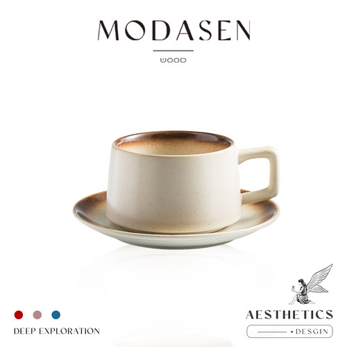MODASEN复古日式陶瓷咖啡杯碟