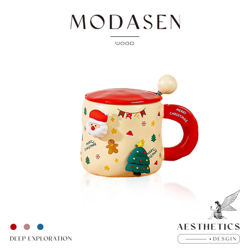 MODASEN高颜值带盖陶瓷马克杯