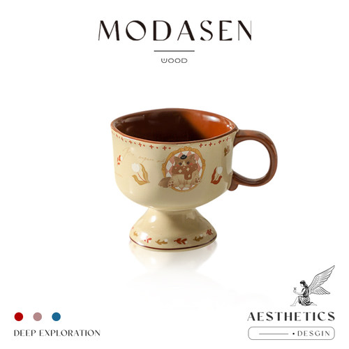 MODASEN复古陶瓷高脚马克杯礼物